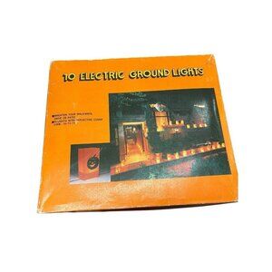 Vintage Halloween 10 Electric Ground Lights Tested Works Scary Walkway Lights
